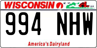 WI license plate 994NHW