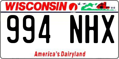 WI license plate 994NHX