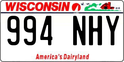 WI license plate 994NHY