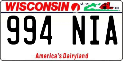 WI license plate 994NIA