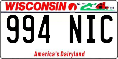 WI license plate 994NIC