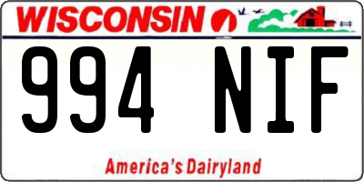 WI license plate 994NIF