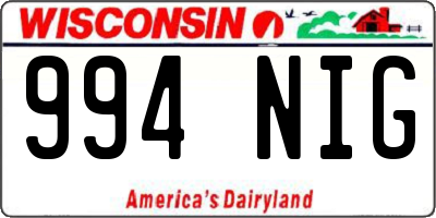 WI license plate 994NIG