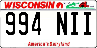 WI license plate 994NII