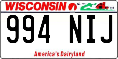 WI license plate 994NIJ