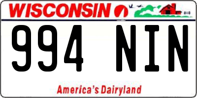 WI license plate 994NIN