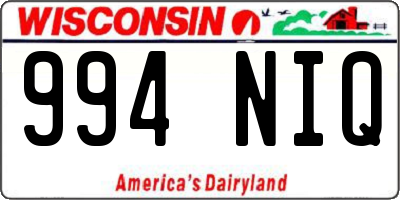 WI license plate 994NIQ