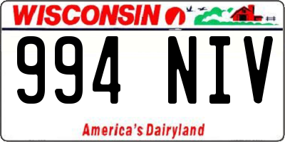 WI license plate 994NIV