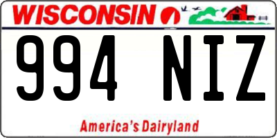 WI license plate 994NIZ