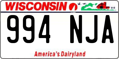 WI license plate 994NJA
