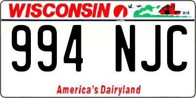 WI license plate 994NJC
