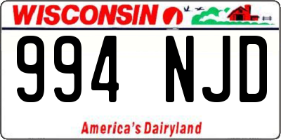 WI license plate 994NJD