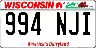 WI license plate 994NJI