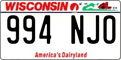 WI license plate 994NJO