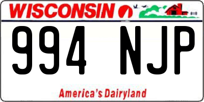 WI license plate 994NJP