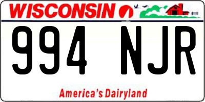 WI license plate 994NJR