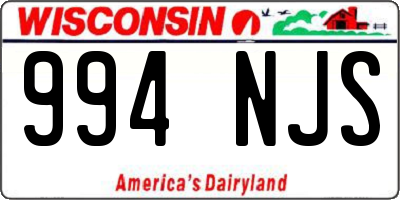 WI license plate 994NJS