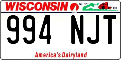 WI license plate 994NJT