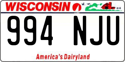 WI license plate 994NJU