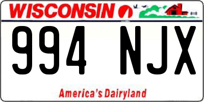 WI license plate 994NJX