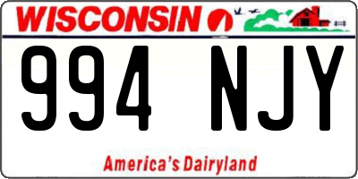 WI license plate 994NJY