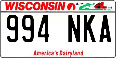 WI license plate 994NKA