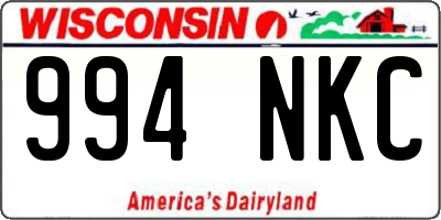 WI license plate 994NKC
