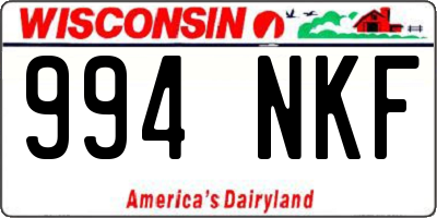 WI license plate 994NKF