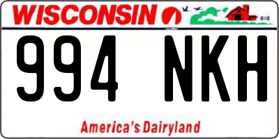 WI license plate 994NKH