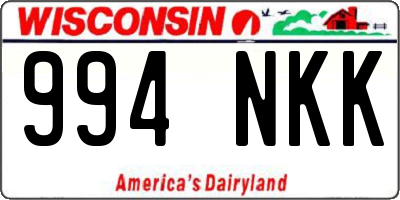 WI license plate 994NKK