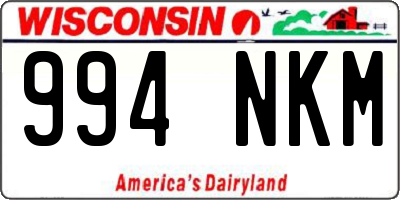 WI license plate 994NKM