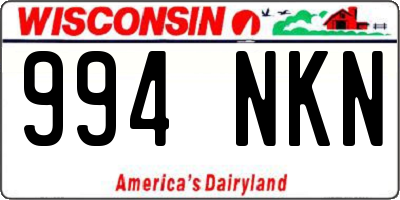 WI license plate 994NKN