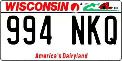 WI license plate 994NKQ