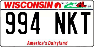 WI license plate 994NKT