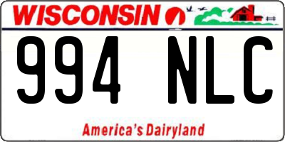 WI license plate 994NLC