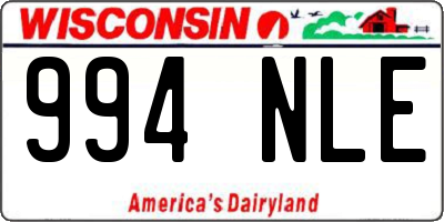 WI license plate 994NLE