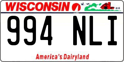WI license plate 994NLI