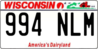 WI license plate 994NLM