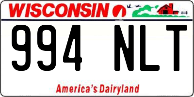 WI license plate 994NLT