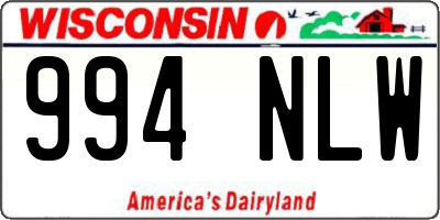 WI license plate 994NLW