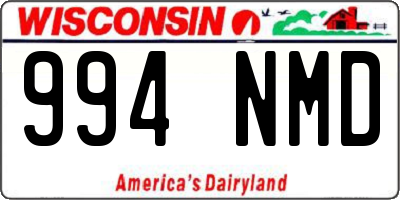 WI license plate 994NMD