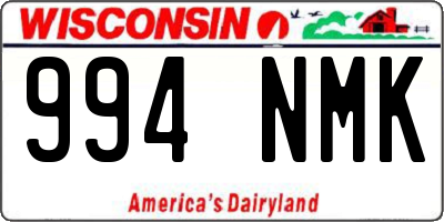WI license plate 994NMK