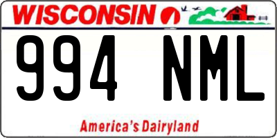 WI license plate 994NML
