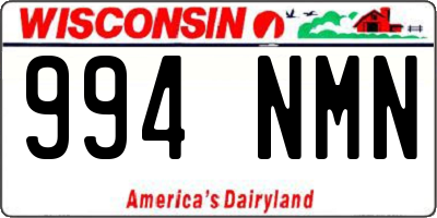 WI license plate 994NMN