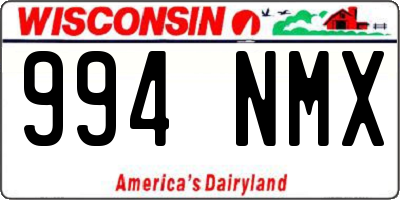 WI license plate 994NMX