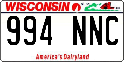 WI license plate 994NNC