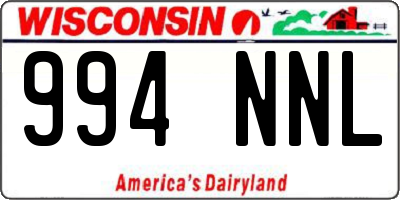 WI license plate 994NNL