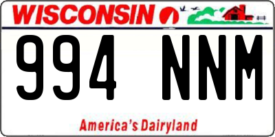 WI license plate 994NNM
