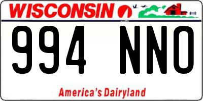 WI license plate 994NNO