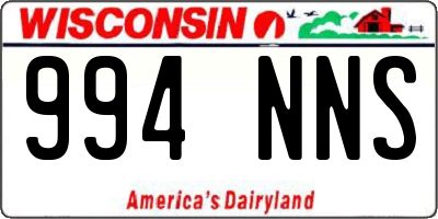 WI license plate 994NNS